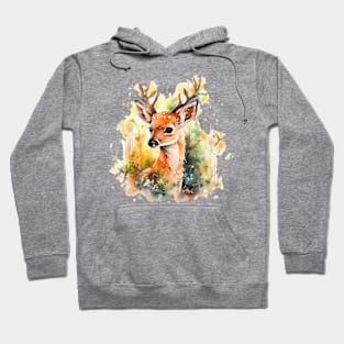 deer watercolor Hoodie